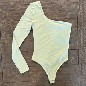 Aritzia Pastel Green One-Shoulder Bodysuit